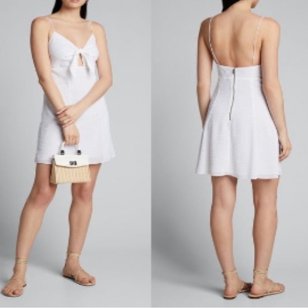 Alice + Olivia Roe White Tie Front Dress Size 10 NWT